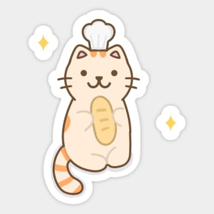 Baker Cat holding bread Sticker